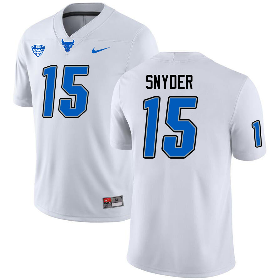 Buffalo Bulls #15 Cole Snyder College Football Jerseys Stitched Sale-White